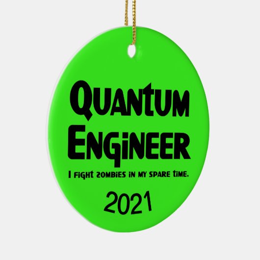 Quantum Engineer Zombie Fighter Keramisch Ornament (Rechts)