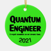Quantum Engineer Zombie Fighter Keramisch Ornament (Voorkant)