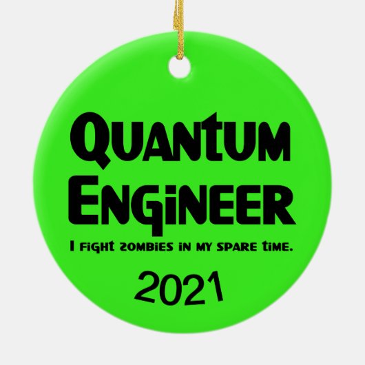 Quantum Engineer Zombie Fighter Keramisch Ornament (Achterkant)
