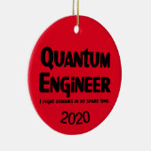 Quantum Engineer Zombie Fighter Keramisch Ornament (Rechts)
