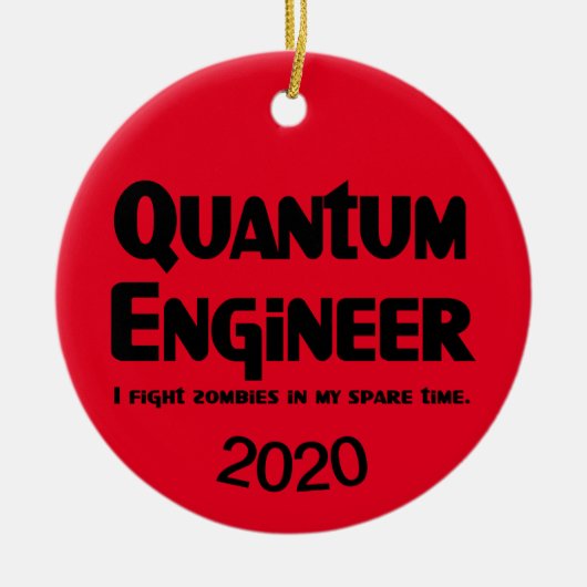 Quantum Engineer Zombie Fighter Keramisch Ornament (Voorkant)