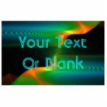 Quantum Entangens Fotobeeldje Magneet<br><div class="desc">Een blauw,  groen en oranje fractaal afbeelding met sterren op de achtergrond. Een fractale interpretatie van het quantum physics concept van quantum entanglement. Voeg je eigen tekst toe.</div>