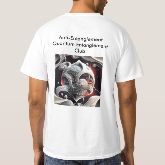Quantum Entanglement Fun Meme T-shirt (Achterkant)