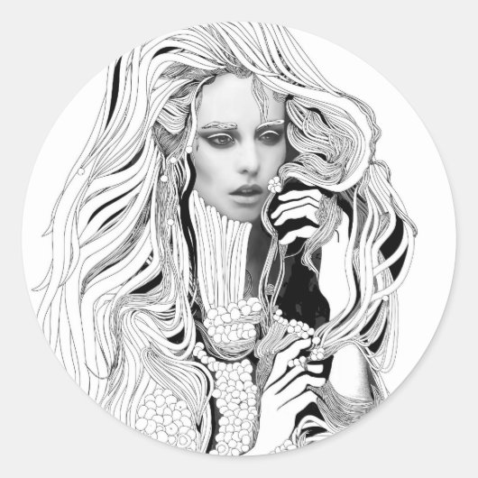 Quantum entanglement ronde sticker (Voorkant)