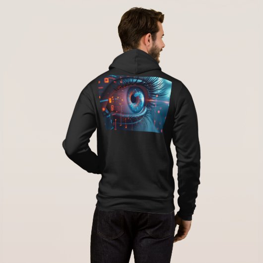 Quantum Eye Bella zwarte hoodie achterkant (Achterkant volledig)