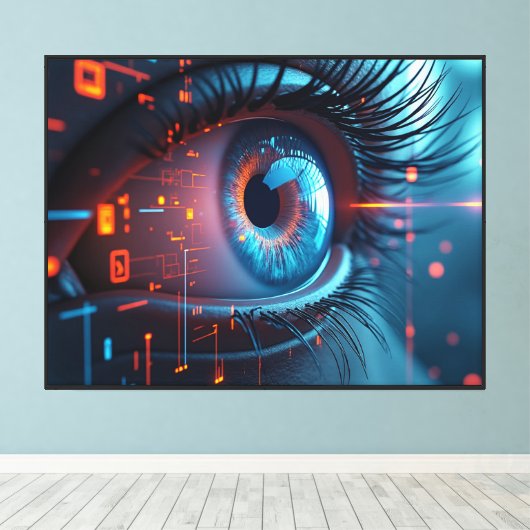 Quantum Eye canvasprint met frame Canvas Afdruk (Insitu (Houten vloer))