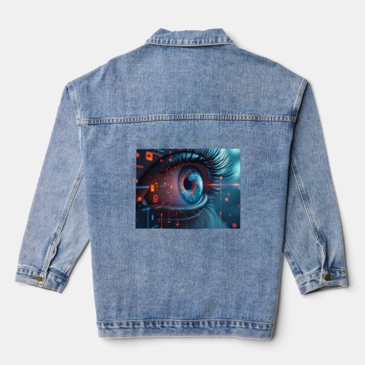 Quantum Eye dames denim jas Jacket (Achterkant)