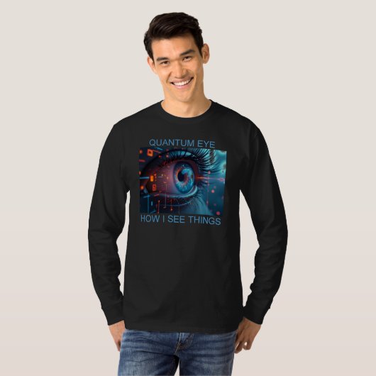 Quantum Eye dingen mannen zwart T-shirt met lange (Voorkant volledig)