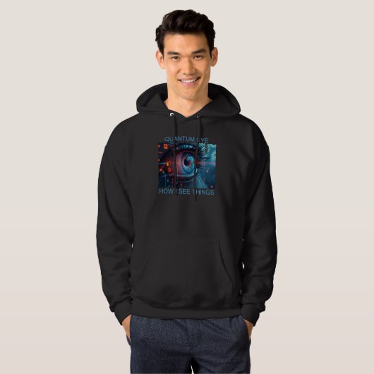 Quantum Eye Dingen zwarte capuchontrui Hoodie (Voorkant volledig)