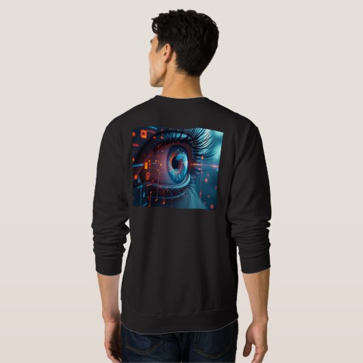 Quantum Eye heren zwarte sweatshirt achterkant (Achterkant volledig)