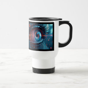 Quantum Eye linker hand reizen pendelaar mok