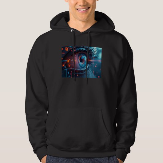 Quantum Eye mannen zwart hooded sweatshirt (Voorkant)