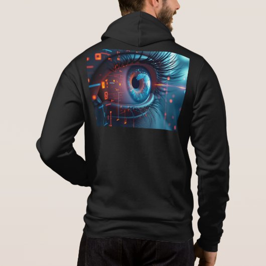 Quantum Eye men Bella black hooded sweatshirt (Achterkant)