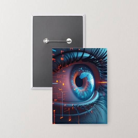 Quantum Eye rechthoekige knop Button (Voorkant / Achterkant)