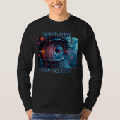 Quantum Eye Tech mannen lange mouwen zwart T-shirt (Voorkant)
