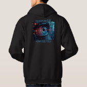 Quantum Eye Tech mannen zwart hooded sweatshirt te (Achterkant)