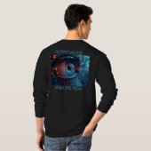 Quantum Eye tech mannen zwart lang mouw shirt acht (Achterkant volledig)
