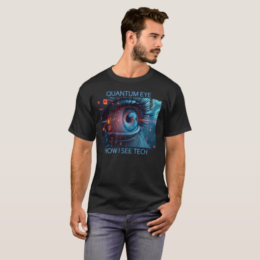 Quantum Eye tech mannen zwart T-shirt (Voorkant volledig)