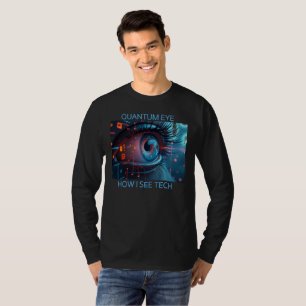 Quantum Eye tech mannen zwart T-shirt met lange mo