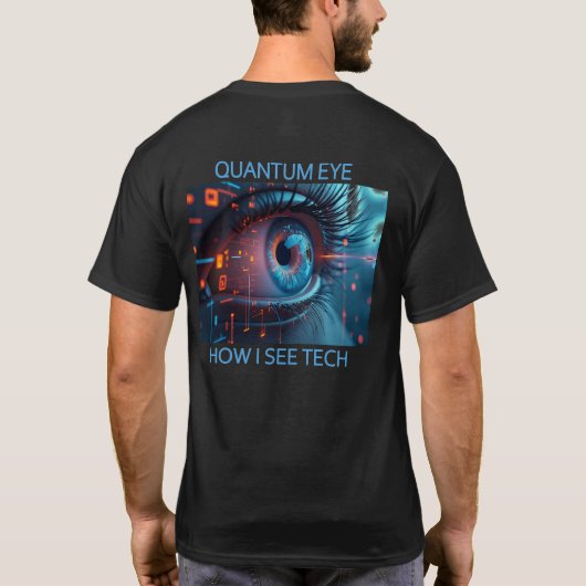 Quantum Eye tech mannen zwarte T-shirt achterkant (Achterkant)