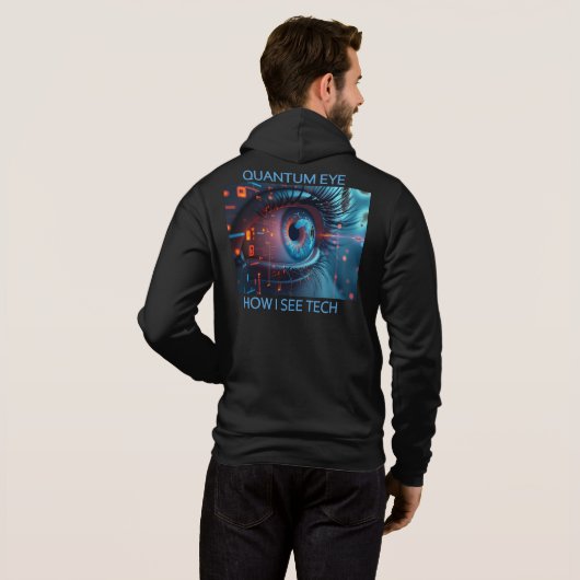 Quantum Eye tech men Bella black hoodie (Achterkant volledig)