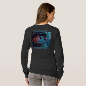 Quantum Eye tech vrouwen zwart lange mouw shirt ac (Achterkant volledig)