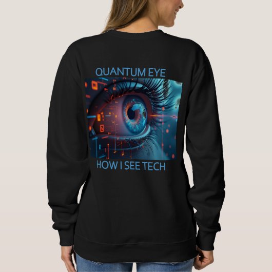 Quantum Eye tech vrouwen zwarte sweatshirt achterk (Achterkant)