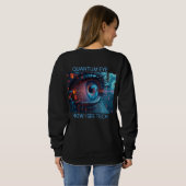 Quantum Eye tech vrouwen zwarte sweatshirt achterk (Achterkant volledig)