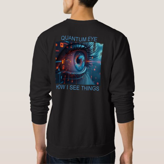 Quantum Eye Things mannen zwarte sweatshirt achter (Achterkant)