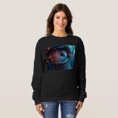 Quantum Eye vrouwen zwart sweatshirt (Voorkant volledig)