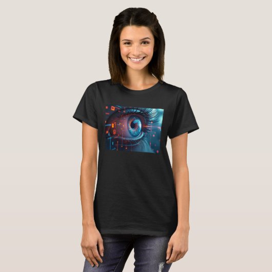 Quantum Eye vrouwen zwart T-shirt (Voorkant volledig)