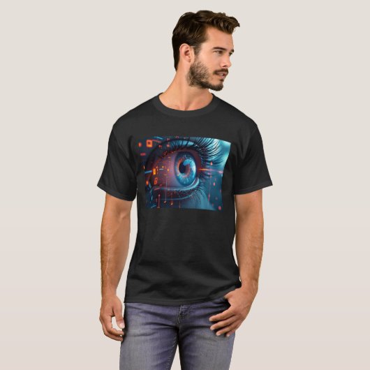 Quantum Eye zwarte T-shirt voor mannen (Voorkant volledig)
