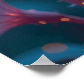 "Quantum Flora – Galactische Bloemen in Obsidiaan Poster (Hoek)