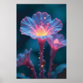 "Quantum Flora – Galactische Bloemen in Obsidiaan Poster (Voorkant)
