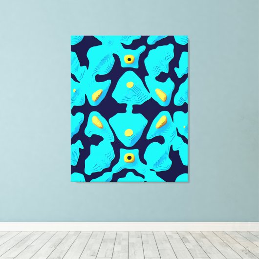 Quantum Floral Pattern Design Canvas Afdruk (Insitu (Houten vloer))