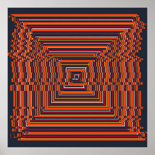 Quantum Glitch Geometric Pattern  Poster (Voorkant)