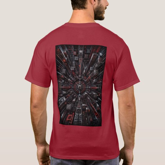 Quantum Grid 3D Illusie T-Shirt (Achterkant)