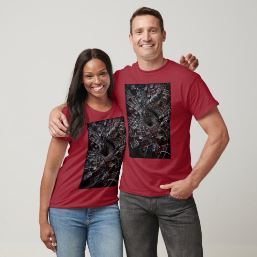 Quantum Grid 3D Illusie T-Shirt (Unisex)