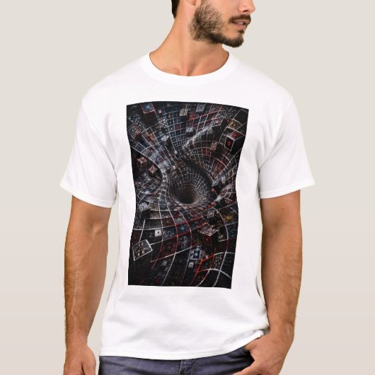 Quantum Grid 3D Illusie T-shirt (Voorkant)