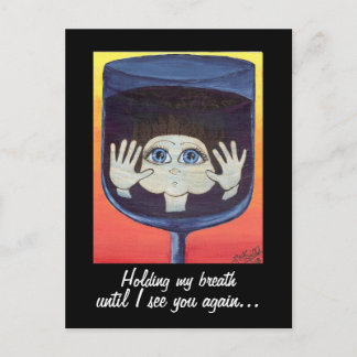 Quantum Kind in Wijnglas Denken over jou Briefkaart