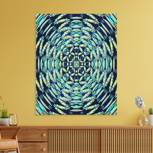 Quantum Mandala Art Canvas Afdruk (Insitu (Woonkamer))