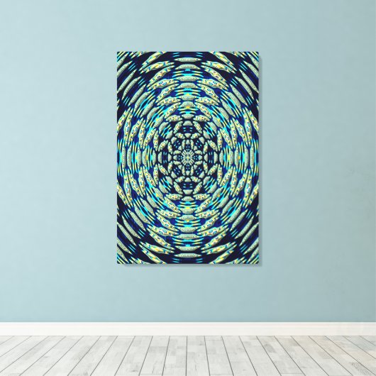 Quantum Mandala Kunst Canvas Afdruk (Insitu (Houten vloer))