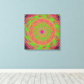 Quantum Mechanica Mandala Patroon Canvas Afdruk (Insitu (Houten vloer))