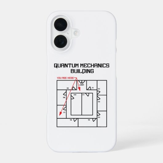 Quantum Mechanics Building iPhone 16 Hoesje (Achterkant)