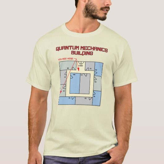 Quantum Mechanics Building T-shirt (Voorkant)