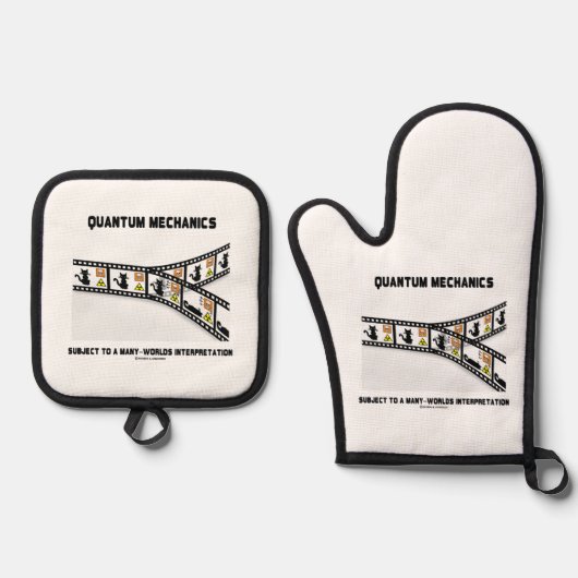 Quantum Mechanics Vele werelden Interpretatie Ovenwant & Pannenlap Set (Voorkant)