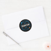 Quantum Orbit Badge – Toekomstig Wetenschappelijk  Ronde Sticker (Envelop)