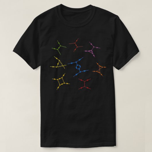 quantum physics Feynman Diagrams physics en scient T-shirt (Design voorkant)