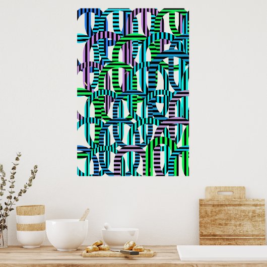 Quantum Physics Geometric Pattern  Poster (Keuken)