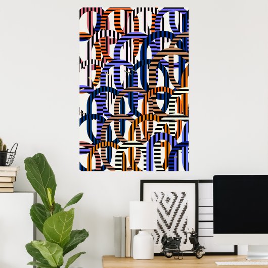 Quantum Physics Geometric Pattern  Poster (Thuiskantoor)